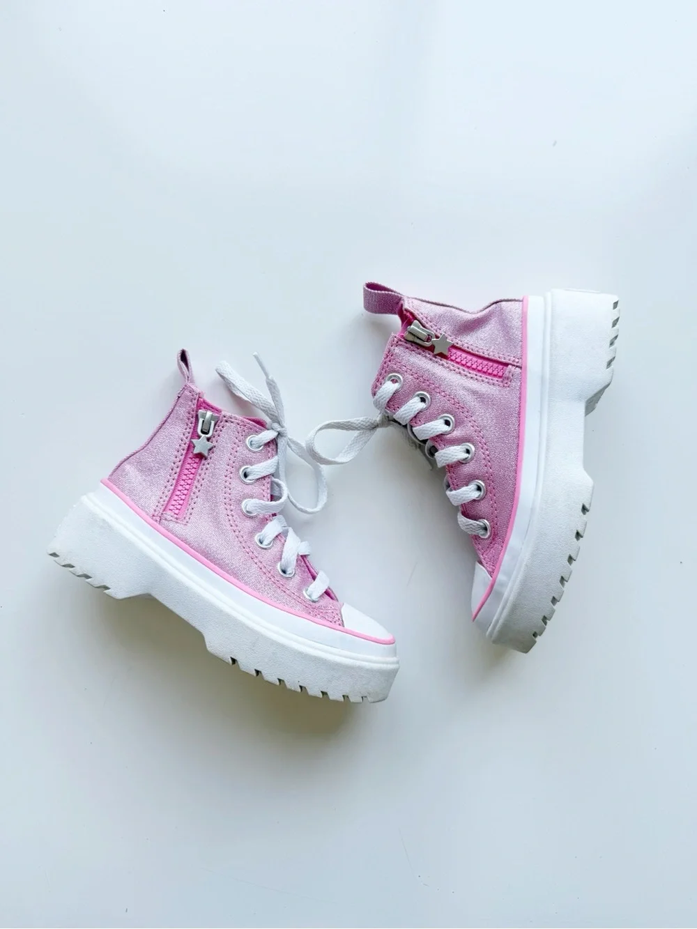 Converse Chuck Taylor All Star Lugged Lift Platform Sneakers Sz 11 Sparkle Pink